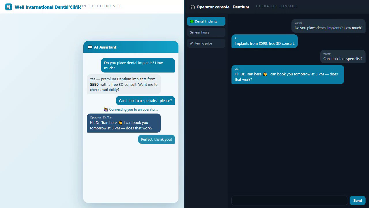 Screen recording of the Site Agent demo